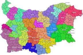 map with areas of bulgaria