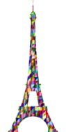colorful chromatic Eiffel tower as an illustration