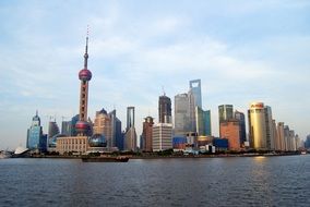 Shanghai Cityscape with water