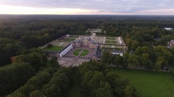 Bird's-Eye View Of The Castle in a forest