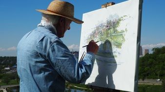 artist painting landscape