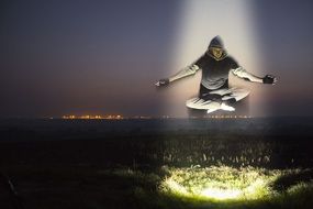 human levitation over the city