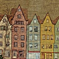 drawing houses with colored facades