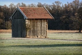 log cabin on the meadow