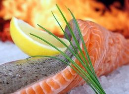 fresh salmon with lemon