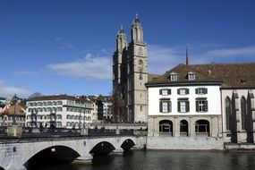 church tower near the church in zurich