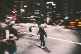 Skateboarding City Street