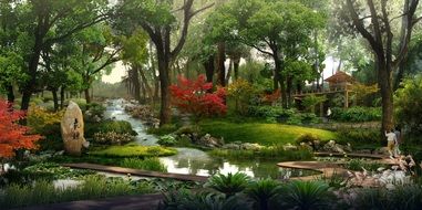 park visualization in 3d graphics