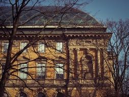 the facade of an old building