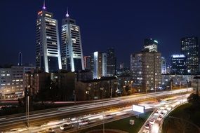 City night Traffic with the colorful lights