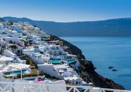 Santorini on the Mediterranean coast