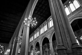 Monochrome picture of facade of Westminster Cathedral