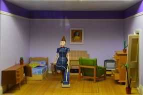 photo of the bedroom-living room in the dollhouse