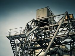 Close-up of the metal industrial structure in DÃ¼sseldorf