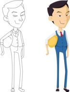 Asian Business man drawing