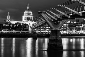 St Paul's cathedral in London at night