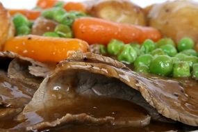 beef with vegetables on a plate