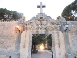 stone entrance to the church