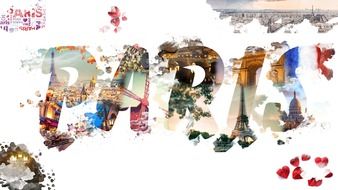 Paris coloured inscription drawing