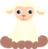 Sheep Lamb cartoon as a drawing