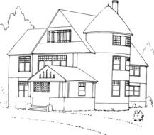 Drawing of house Building