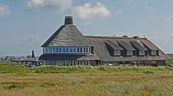 hotel with reed roof on the island of Sylt