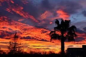 crimson sunset over spain