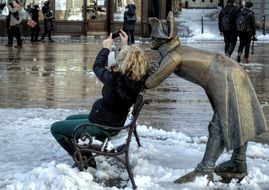 Selfie with Statue