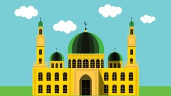 painted yellow islamic mosque