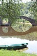 bridge over the pond in the park