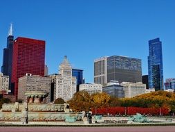 City panorama at fall, usa, Illinois, Chicago