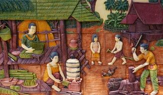 Thailand Village drawing