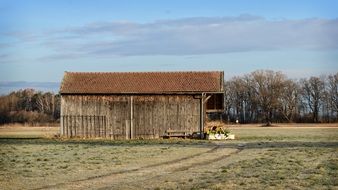 barn on the field