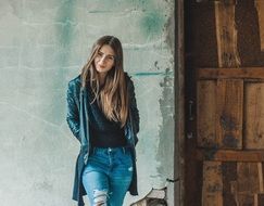 Girl model in a abandoned house