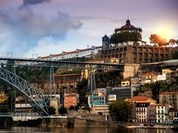 railway bridge in Porto, Portugal