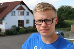 young man with glasses