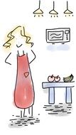 drawing of a housewife