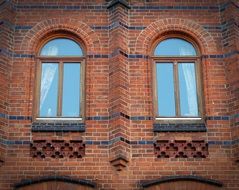 red brick facade of a building