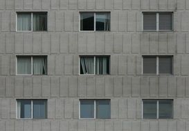 windows of city office building