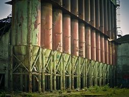 industrial equipment of abandoned factory