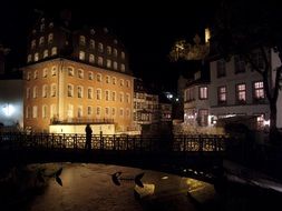 cityscape of night Monschau in Germany