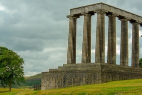 National Monument of Scotland against the blue sky