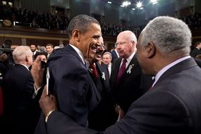 Barack Obama and Senator Patrick Leyhi