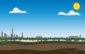City landscape 3d drawing