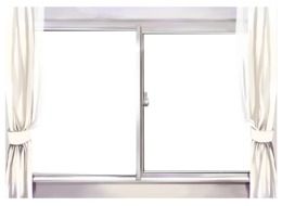 white curtains on Window, illustration