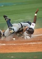 Baseball Catchers on a field