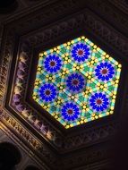 colorful Islamic Ornament on ceiling window, bosnia and Herzegovina, sarajevo