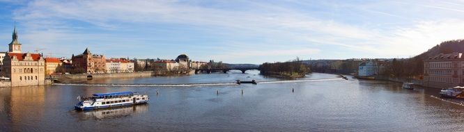 panoramic picture of River in Prague