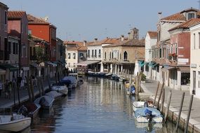 cityscape of houses along the water channel in venice