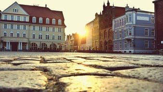 City street in the seaside town of Stralsund